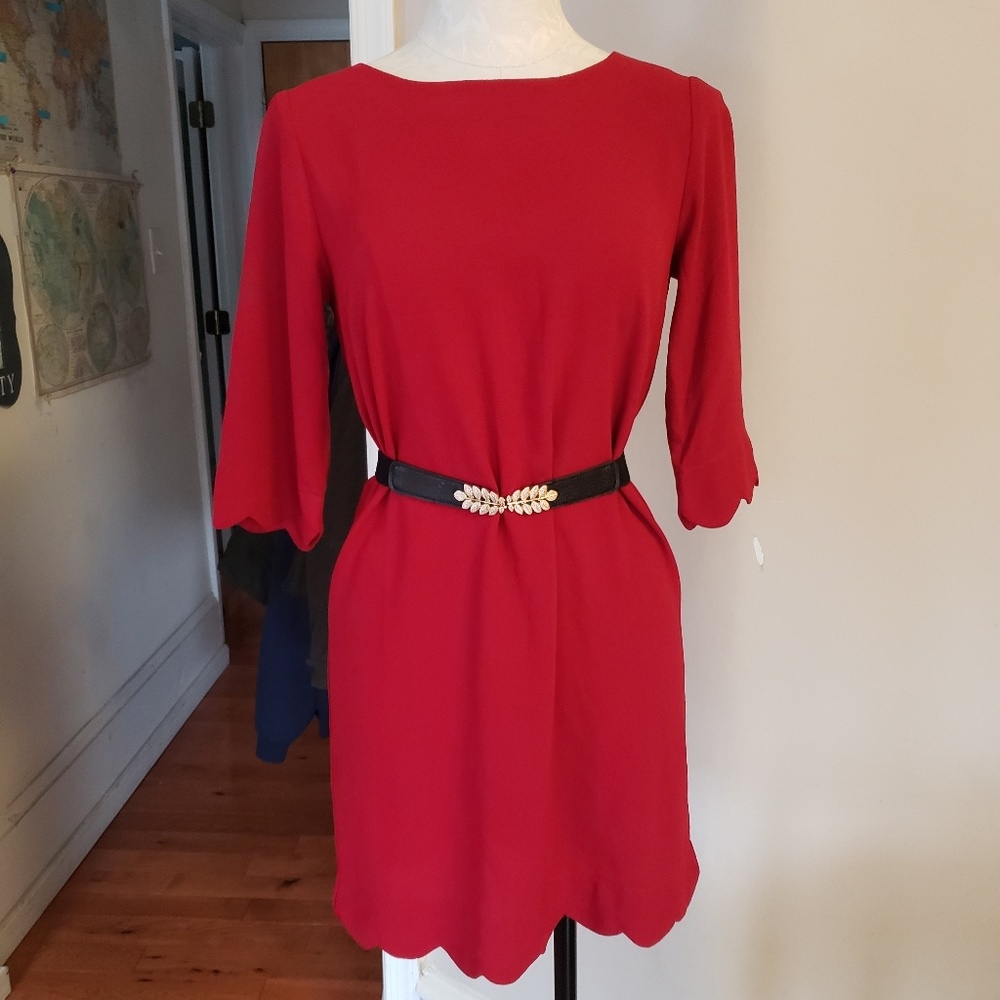 Red Scalloped Dress